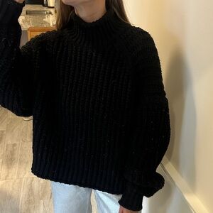 H&M black rolled neck turtleneck sweater
